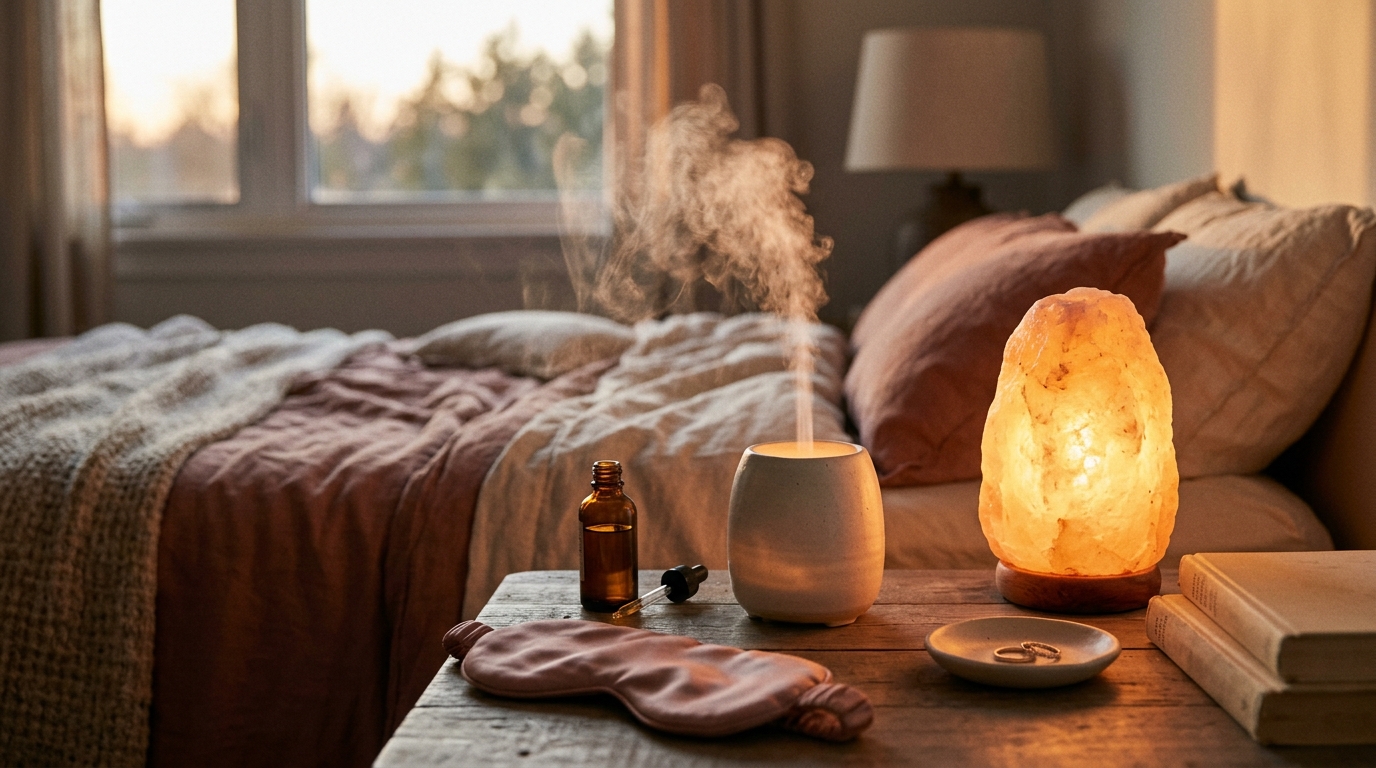 Bedtime Aromatherapy: 7 Essential Oil Blends for Deep, Soft Sleep - soft aesthetic featured image