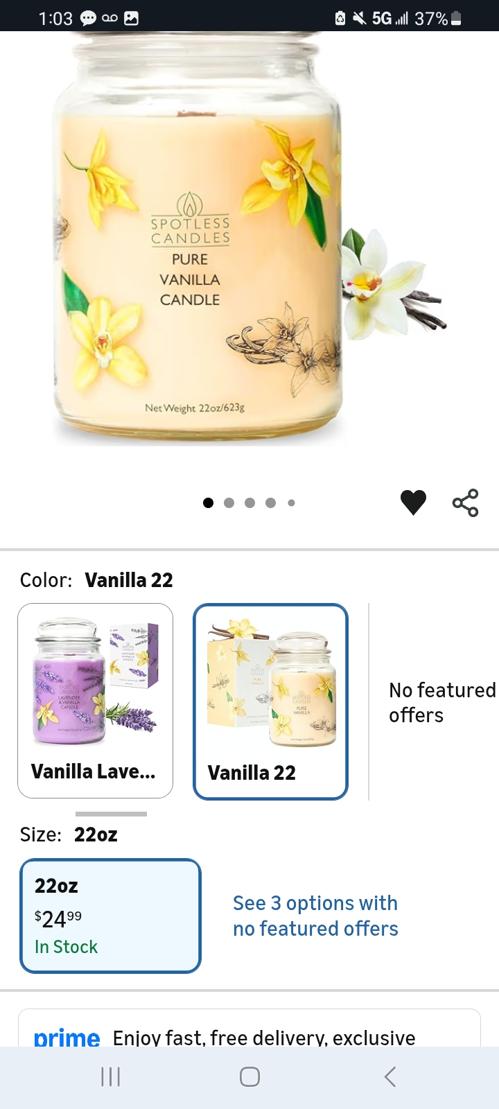 Pure vanilla candle lit during Sunday reset routine